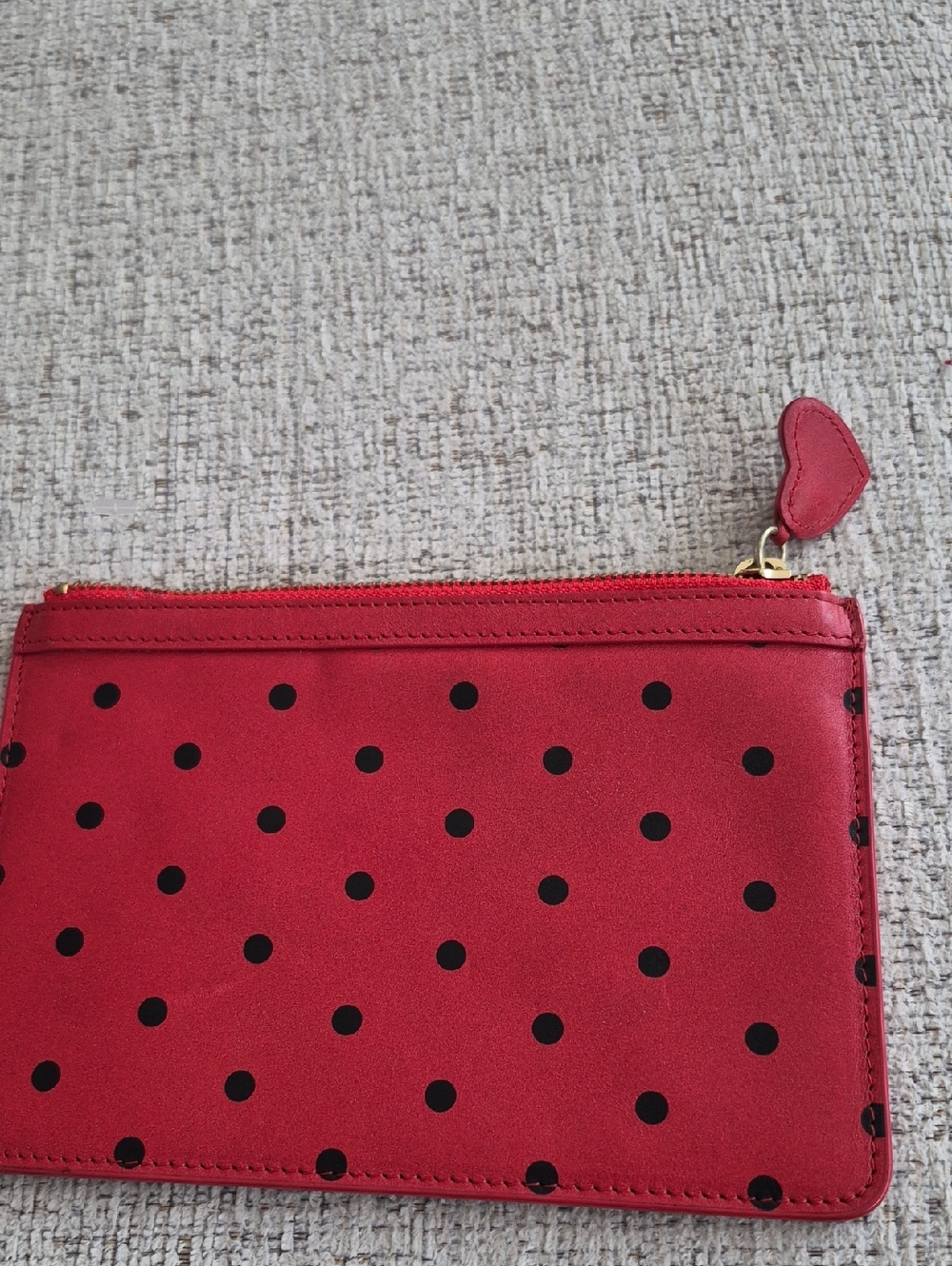 J Crew Polka Dot Leather Pouch Bag